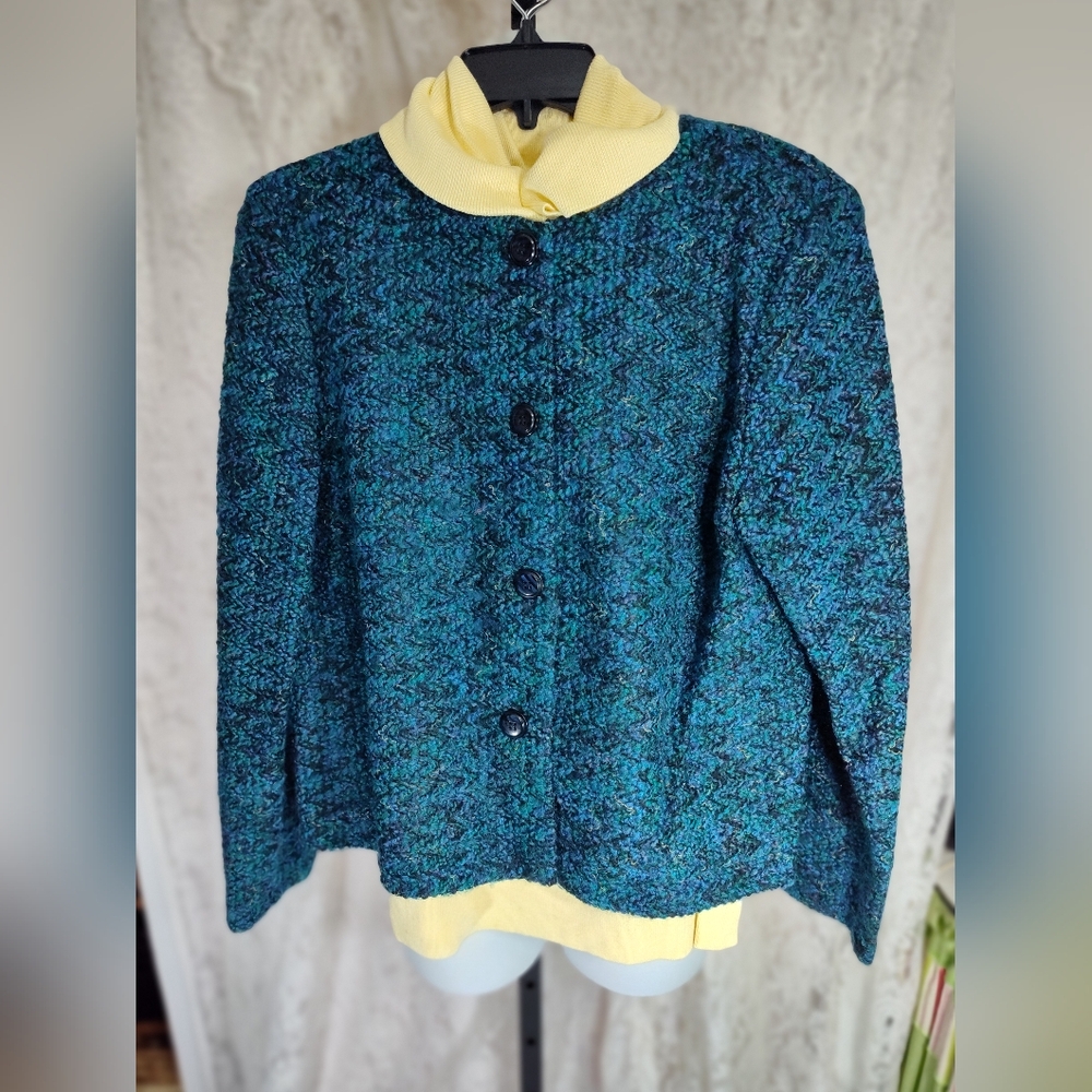 First Option Blue Boucle Jacket